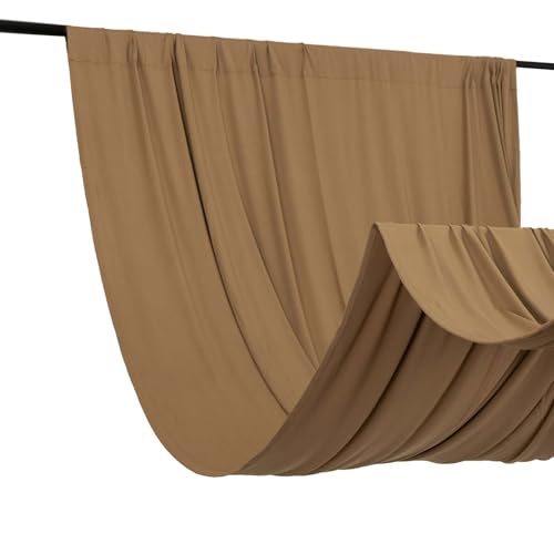 Efavormart 5ft x 10ft Taupe 4-Way Stretch Spandex Backdrop Curtain, Wrinkle-Free Opaque Drapery Panel for Modern Farmhouse and Industrial Staging - color: Taupe, size: 5ftx10ft