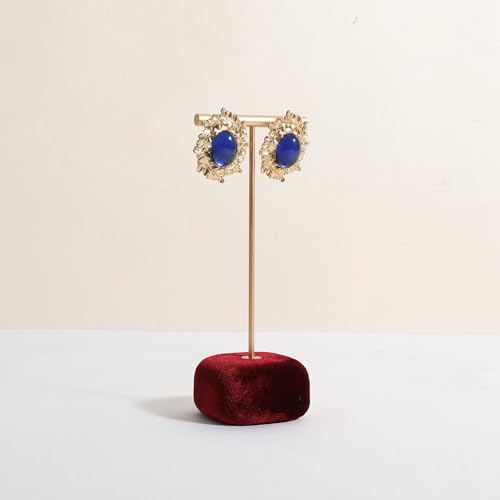 Velvet Earring T Bar Stand Jewelry Display, Earring Display Holder for Selling, Jewelry Storage Organizer【Red】 - color: Red