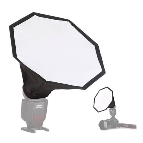 REFLEX CAMERA 20cm (7.9in) Octagonal Speedlight Softbox Diffuser | Foldable Portable Flash Light Modifier for DSLR | Soft Lighting for Portrait Product Photo Video with Storage Box - size: 20cm (7.9in)
