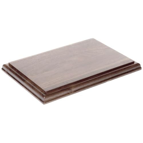 Plymor Solid Walnut Rectangular Wood Display Base with Ogee Edge, 10" W x 7" D x 0.75" H - size: 10" x 7" 0.75"