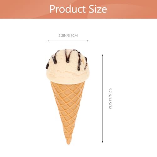 Garneck Fake Ice Cream Cone Prop: Realistic Artificial Vanilla Ice Cream Pretend Food Desset Model for Shop Window Display Home Kitchen Decor Photography