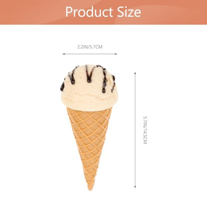 Garneck Fake Ice Cream Cone Prop: Realistic Artificial Vanilla Ice Cream Pretend Food Desset Model for Shop Window Display Home Kitchen Decor Photography
