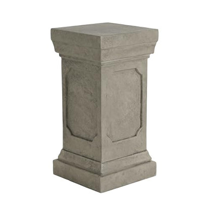 Christopher Knight Home Classic Square Flower Stand 19.25" Pedestal Plant Stand Indoor Outdoor Display Table for Ferns Orchids Sculptures with MGO Construction Brushed Finish, Light Gray - size: 19.25"