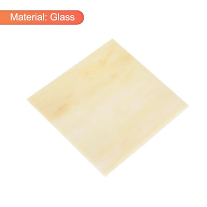 MECCANIXITY Stained Glass Sheet Mosaic Tile 3.9 Inch x 3.9 Inch Apricot Stained Glass Sheets for Crafts DIY, Art Project - color: Apricot