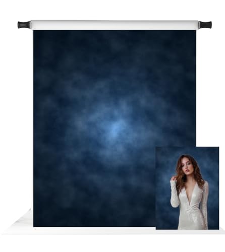 Kate 5x7ft Dark Blue Photography Backdrop Abstract Blue Abstract Headshot Textures Background Old Master Portrait Photo Fabric Studio Props - color: Dark Blue, size: 5x7ft
