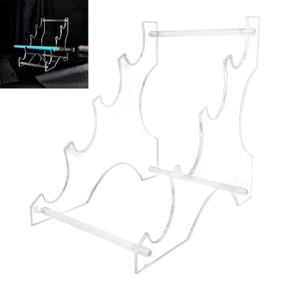 Acrylic Desktop Lightsaber Stand 4 Tier Transparent Light Saber Display Holder for Swords Cosplay Props and Collectibles