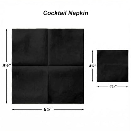 AH AMERICAN HOMESTEAD Cocktail Napkins-Disposable Beverage/Bar Napkins-Black Linen-Like Square Napkins-Eco-Friendly & Compostable-Everyday Use, Party or Wedding 4.75inch x 4.75inch (100 Count, Black) - color: Black, size: 4.75 x 4.75