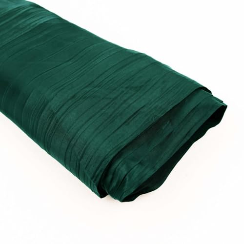 Efavormart 54" x10 Yards Hunter Emerald Green Accordion Crinkle Taffeta Fabric Bolt for Wedding Birthday Party Dance Event Decoration - color: Hunter Green