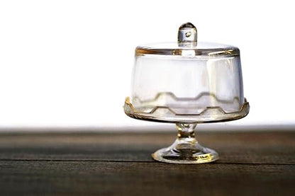 Mini Transparent Cake Stand with Lid 2 Mix Transparent Display Stand with Cover Garden Display Minimal Decoration