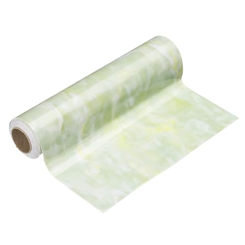 HARFINGTON Wood Grain Wallpaper Border 8" x 16.4ft PVC Self-Adhesive Textured Frame Sticker Waterproof Wall Decorative Wallpaper for Floor Door Table Cabinets Desk, Agate Green - color: Agate Green, size: 8" x 16.4ft