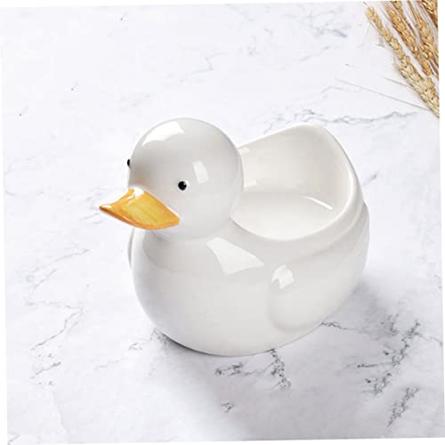 DECHOUS Cute Duck Shape Ceramic Food Bowl for Cartoon Animal Design Food Grade Safe Material Easy to Clean for Home Decor and Meals Unique Photo Prop Accent