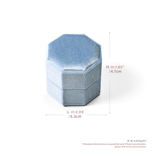 3 Slots Ring Box Velvet Ring Gift Box Wedding Day For Proposal, Engagement, Wedding, Mother's Day, Valentine's Day (Light Blue) - color: Light Blue