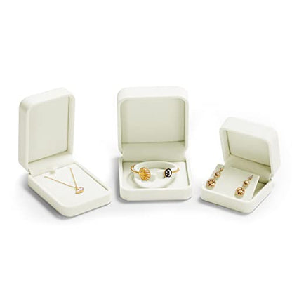 Oirlv Velvet Earring Gift Box Wedding Valentine's Day White Earrings Stud Case - style: Earring Box