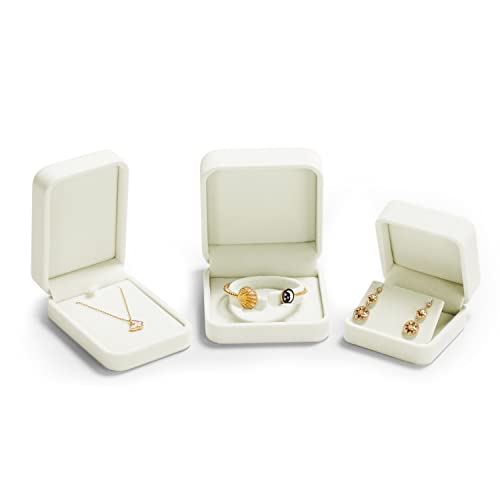 Oirlv Velvet Pendant Storage Box White Jewelry Packaging Gift Box Showcase - style: Pendant/Necklace Box