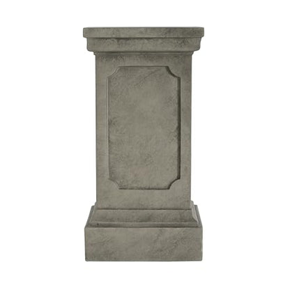 Christopher Knight Home Classic Square Flower Stand 25.75" Pedestal Plant Stand Indoor Outdoor Display Table for Ferns Orchids Sculptures with MGO Construction Brushed Finish, Light Gray - size: 25.75"