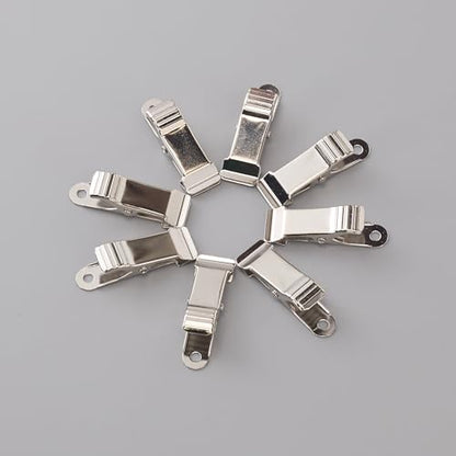 20 Pcs Small Alligator Clips Mini Spring Clamps for Crafts Backdrop Office Paper Hanging Lights Wires Photos with Smooth Jaw 5/16 Inch Capacity - color: Sliver