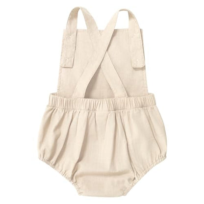 IMEKIS Baby Girls Boys Boho 1st Birthday Outfit Backless Overalls Romper for Cake Smash Photo Shoot - color: Apricot 1 Birthday, size: 12-18 Months