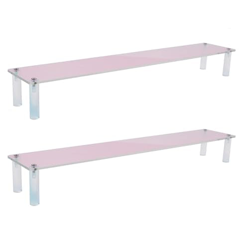 MY MIRONEY 2PCS Acrylic Display Stand Iridescent Display Shelf Figurines Organizer Cupcakes Holder for Cake Food Desserts Figurines Collectibles Perfume Jewelry Makeup(15.75" x 2.95" x 1.97") - size: 15.75" x 2.95" x 1.97"