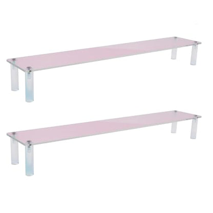 MY MIRONEY 2PCS Acrylic Display Stand Iridescent Display Shelf Figurines Organizer Cupcakes Holder for Cake Food Desserts Figurines Collectibles Perfume Jewelry Makeup(15.75" x 2.95" x 1.97") - size: 15.75" x 2.95" x 1.97"