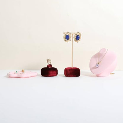 Cute Single Ring Holder for selling, Velvet Ring Display Stand for Jewelry Show, Jewelry Storage Display【Red】 - color: Red