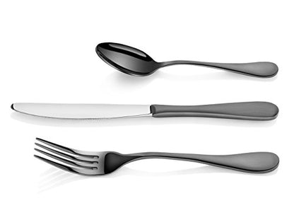Artaste 56914 Rain 18/10 Stainless Steel Flatware 36-Piece Set, Black Finished, Service for 12 - color: Black