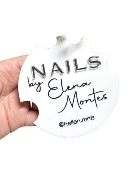 Personalised Manicurist Disc, 4'' for Nail Artist Gifts, Advertising Tool, Photo Prop, Customized Acrylic Plate for Salons (Style 21) - color: Style 21