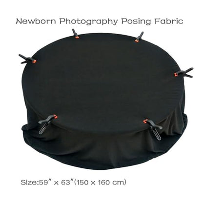 Orraphtstu Newborn Photography Posing Fabric Baby Beanbag Backdrop Props Stretch Blanket for Professional Studio Photoshoot (Black) - color: Black