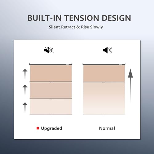 RAUBAY Retractable Pull Down Beige Screen Backdrop - 78.7" x 86.6" Collapsible Wall-Mount Nude Background for Professional Video Production, Photography, TikTok and Video Conferencing - color: Beige, size: Wider(78.7 x 86.6in)