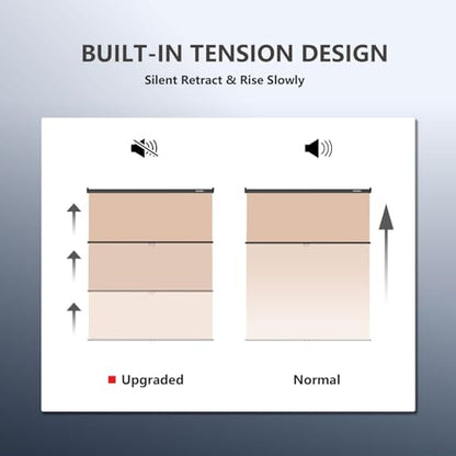 RAUBAY Retractable Pull Down Beige Screen Backdrop - 78.7" x 86.6" Collapsible Wall-Mount Nude Background for Professional Video Production, Photography, TikTok and Video Conferencing - color: Beige, size: Wider(78.7 x 86.6in)