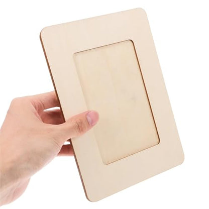 Unfinished Wood Frames 10Pcs Wooden Blank Photo Frames DIY Craft Kits for Kids Creativity Material Special Decoration Living Room Bedroom