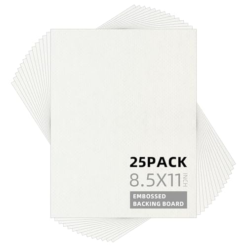 Somime 25 Pack Embossed Backing Boards Only, 8.5x11 Uncut White Mat Board, Acid Free Backer Boards Ideal for Photos, Pictures, Prints, Frames, and Artwork - size: 8.5x11