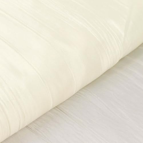 Efavormart 54" x10 Yards Ivory Accordion Crinkle Taffeta Fabric Bolt for Wedding Birthday Party Dance Event Decoration - color: Ivory
