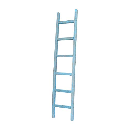 BARNWOODUSA Rustic Farmhouse Decorative Ladder - Our 6 ft Ladder can be Mounted Horizontally or Vertically and is Crafted from Upcycled Wood No Assembly Required Robins Egg Blue - color: Robins Egg Blue, size: 72"H x 15"W x 1.63"D