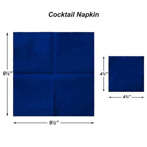 AMERICAN HOMESTEAD Navy Cocktail Napkins - Premium 4.75"x4.75" Disposable Linen-Like Beverage Napkins - Bulk Square Party Bar Serviettes for Weddings, Parties, Events, and Daily Use - 100 Count - color: Navy, size: 4.75 x 4.75