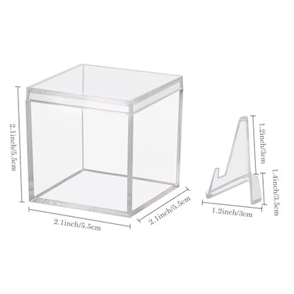 15 Pack Championship Ring Display Case Clear Acrylic Case Display Box for Sports Baseball Basketball Softball Golf Single Ring Coin Holder Stand, 2.16 Inch - size: 15 Pack