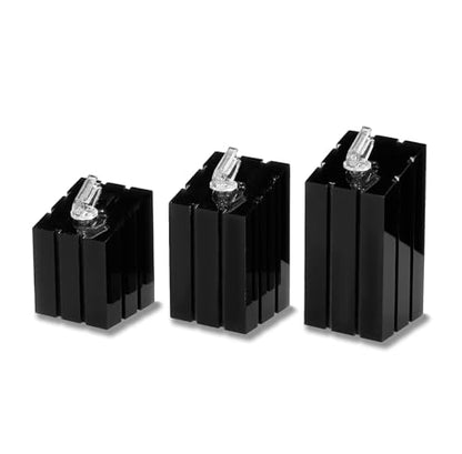 3 Piece Acrylic Ring Display Stand Ring Holder Jewelry Display Holders Showcase (Black) - color: Black
