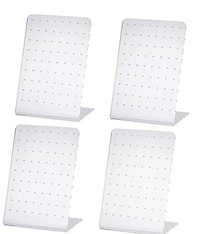 4 Pcs Acrylic 72 Holes Earring Holder Earrings Ear Studs Jewelry Show Plastic Display Rack Stand Organizer Holder Showcase