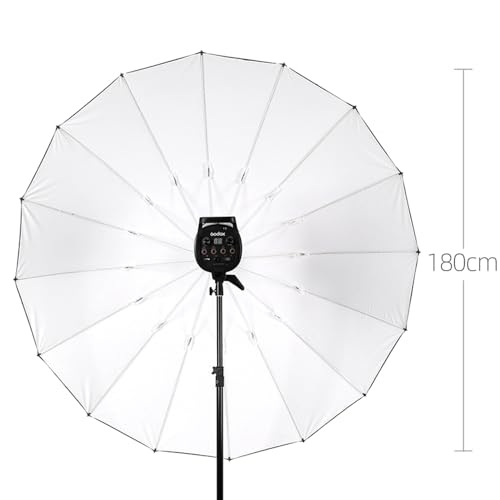 Godox 70 inch 180cm Black White Reflective Umbrella Studio Photography Umbrella, White Inner with Large Diffuser Cover, Bag - color: Black White