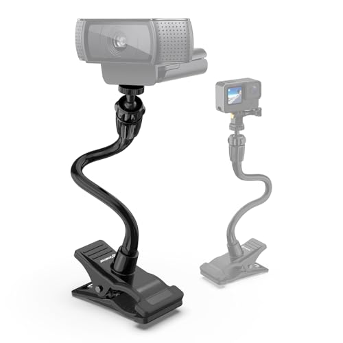 Smatree Flexible Jaws Flex Clamp Mount Gooseneck Extension Compatible for OSMO 360,Webcam C925e/C922x/C922/C930e/C930/C920x,N60/Hello Cam,Gopro Hero13/12/11/10/9/8/7/6/5/4/2018/Arlo Ultra/Pro 2/Pro 3
