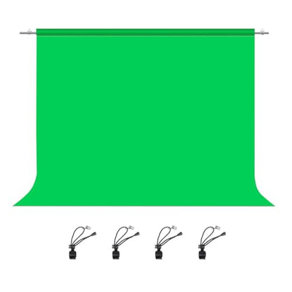 PULUZ Green Screen Backdrop with 4 Fixing Clip, 9.9 x 6.6 Ft Photography Chroma Key Greenscreen Background for Streaming Zoom, Live Streaming, Photo Video Studio - size: 9.9 x 6.6 Ft