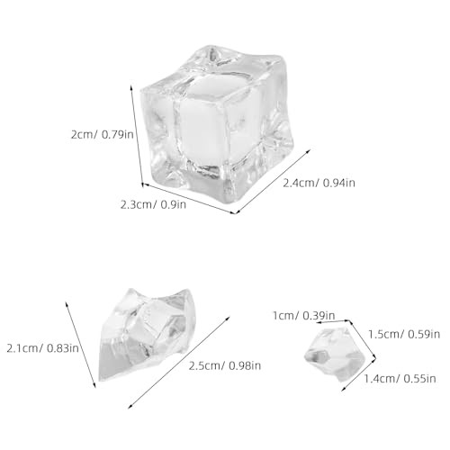 310pcs Realistic Resin Ice Cubes and Crushed Ice Vase Fillers Acrylic Decorative Fake Chips for Wedding Centerpiece Christmas Table Scatter Photography Props