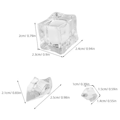 310pcs Realistic Resin Ice Cubes and Crushed Ice Vase Fillers Acrylic Decorative Fake Chips for Wedding Centerpiece Christmas Table Scatter Photography Props