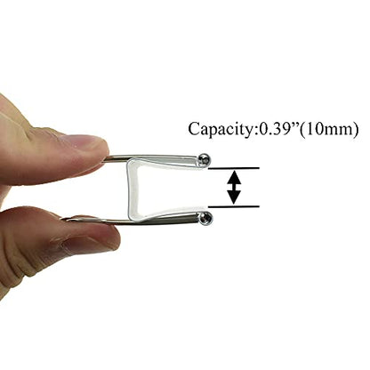 HAHIYO Binder Clips Paper Clamps Spring Steel Sturdy Medium 1.26 inches Width 0.39 Inch Capacity No Sharp Edges Heavy Duty Tight Grip Reusable White Metal Bright Finish for Home Office School 13 Pack - size: White1.26in-13P