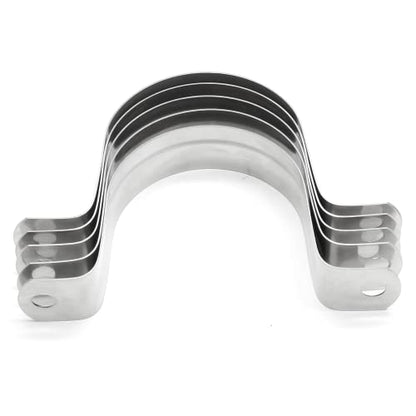 10Pcs 1-3/4 Inch Stainless Steel Conduit Clamps, Two Hole Strap U Bracket Rigid Pipe Strap Metal U Clamp Conduit Strap Tension Clips U-tube Clamp Heavy Duty - size: 1-3/4" / 45mm