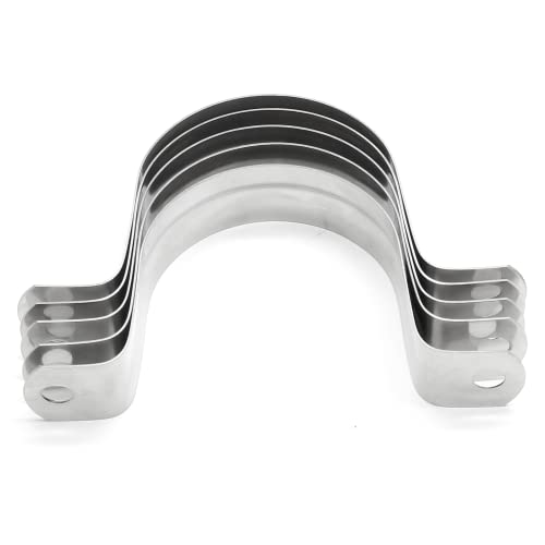 10Pcs 1-3/4 Inch Stainless Steel Conduit Clamps, Two Hole Strap U Bracket Rigid Pipe Strap Metal U Clamp Conduit Strap Tension Clips U-tube Clamp Heavy Duty - size: 1-3/4" / 45mm