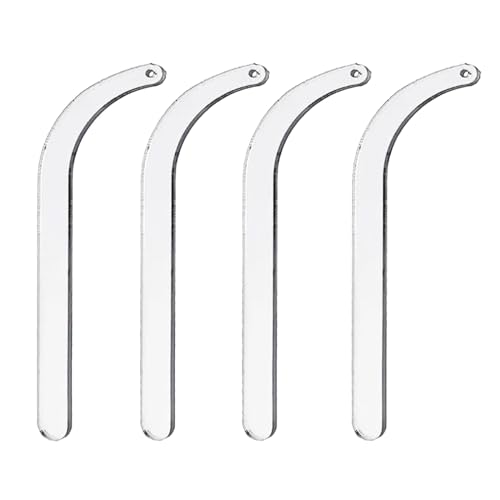 Transparent Acrylic Earring Try on Sticks Strip Ear Stud Hoop Try-Free Earrings Jewelry Display Holder Props Tool for Mall Retail Store 8PCS - color: Curved