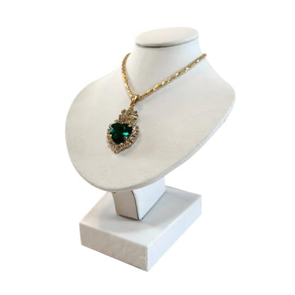 Portrait Jewelry Stand Pendant Jewelry Display Stand Wooden Portrait Neck Model Necklace Holder Stand for Selling - color: White