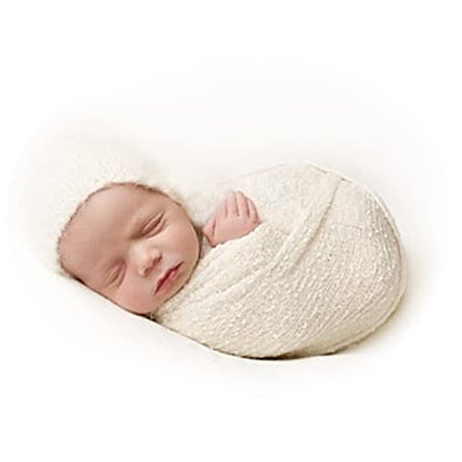 Newborn Photography Props Stretch Newborn Photography Wrap Blanket for Baby Boys Girls Posing Photo Shoot Props - color: Cream