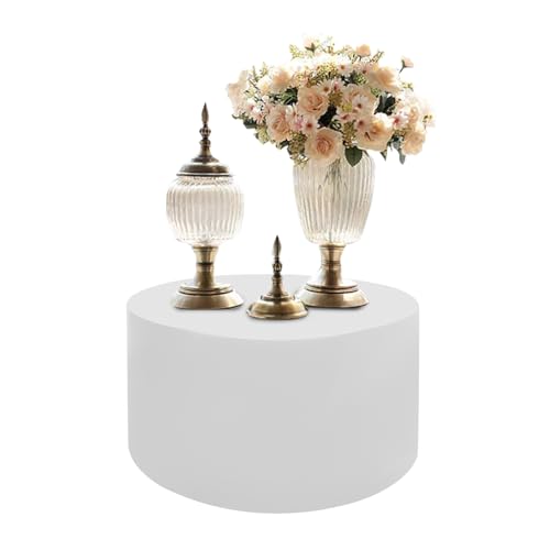 Round Mannequin Display Pedestal Stands Cylinder Stands,Party Event Decor Platform Base Stands For Model Jewelry Display Home Boutiques (White,19.7x11.8in) - color: White,19.7x11.8in