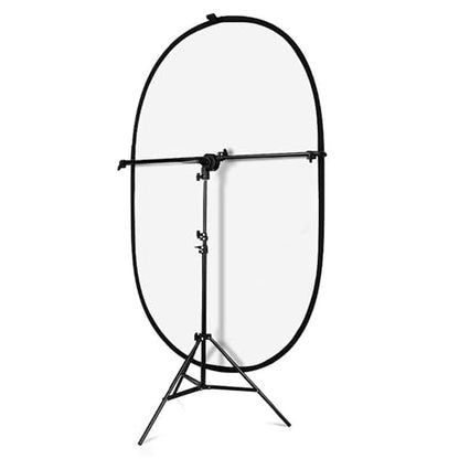 5x7ft/1.5x2m Chromakey Black White Backdrop with 7.8ft/2.4m Stand, 2-in-1 Reversible Collapsible Pop-Up Black White Screen Background Panel for Photography Studio, Live Streaming, Video Shooting - color: Black/White